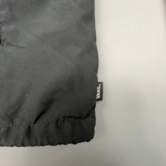 Vans Thank You Coach Jacket XS Black Checkered Sleeve Logo Windbreaker - Picture 6 of 8